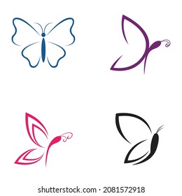 set of  Butterfly  logo Vector icon design