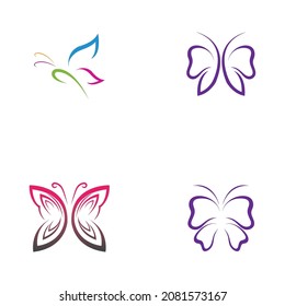set of  Butterfly  logo Vector icon design