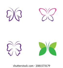 set of  Butterfly  logo Vector icon design