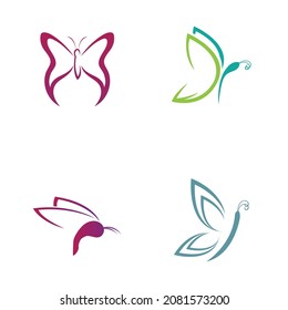 set of  Butterfly  logo Vector icon design
