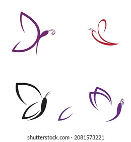 set of  Butterfly  logo Vector icon design