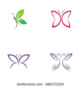 set of  Butterfly  logo Vector icon design