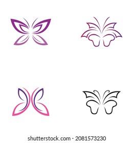 set of  Butterfly  logo Vector icon design