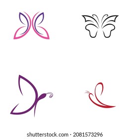 set of  Butterfly  logo Vector icon design