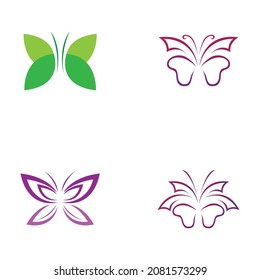 set of  Butterfly  logo Vector icon design