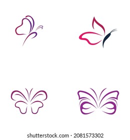conjunto de logotipos de mariposa Diseño de iconos vectores