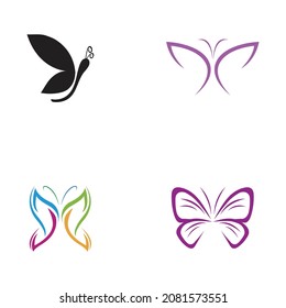 set of  Butterfly  logo Vector icon design