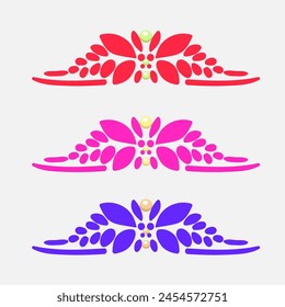 set of butterfly on a white