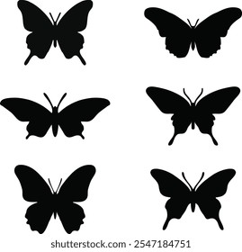 Set of Butterfly Silhouette designs