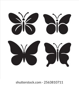 set of butterfly silhouette vector art