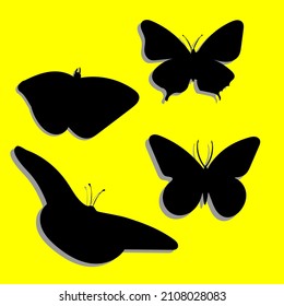 Set von Butterfly Silhouette Vektordesign Illustration