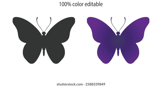 Set of butterfly silhouettes. isolated vector on white background. Butterfly silhouette vector illustration art design. Insects butterfly outline, tattoo, coloring, vector
Logo icon.