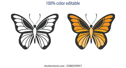 Set of butterfly silhouettes. isolated vector on white background. Butterfly silhouette vector illustration art design. Insects butterfly outline, tattoo, coloring, vector
Logo icon.