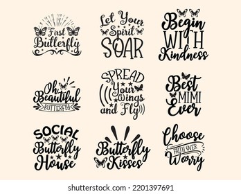 Set of butterfly  t-shirt design  vector file