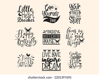 Set of butterfly  t-shirt design  vector file