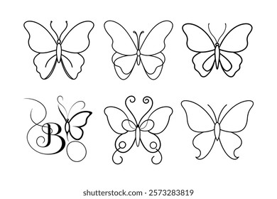 Set of Butterfly Vector icon design