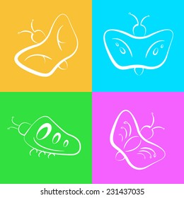 Set of butterfly vector icons
