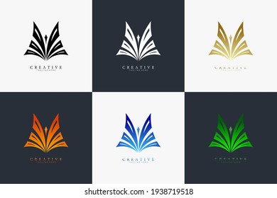 Set of Butterfly wings diamond logo template, symbol of luxury and elegant