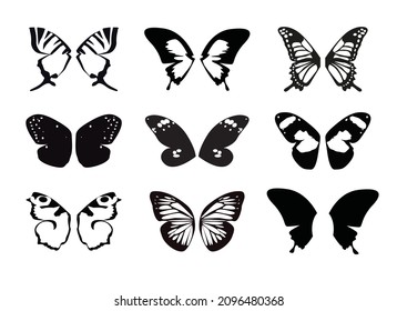 Butterfly Wings Icons Vector Illustration Outline Stock Vector (Royalty ...