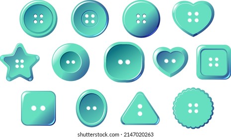 Set of button in different shapes illustration