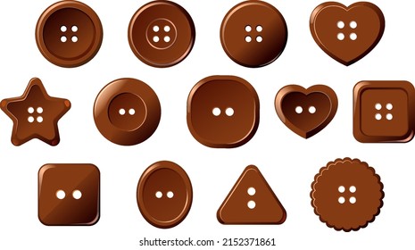 Set of button in different shapes illustration