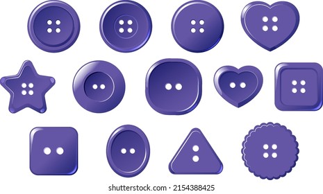 Set of button in different shapes illustration