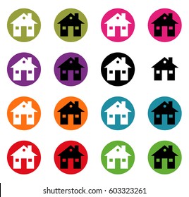 Set button house icons for your design