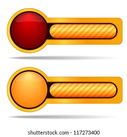 set of button with a loading scale