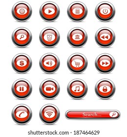 Set of buttons