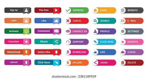 Conjunto de botones Botones de aplicación Botones Web