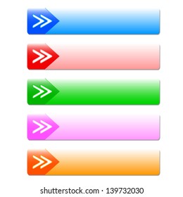 A set of buttons with arrows on a white background