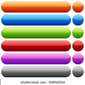 Set of buttons or banners with rounded corners