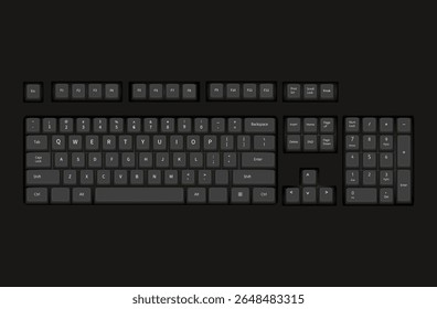 Set of buttons of black keyboard pc