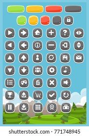 A set of buttons for casual video games