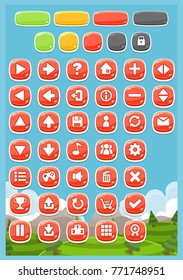 A set of buttons for casual video games