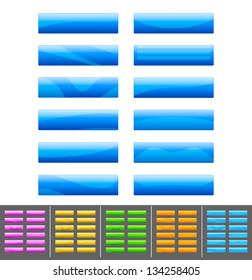 set of buttons with color variations