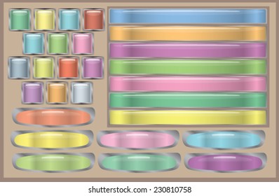 Set of buttons for design - vector icons