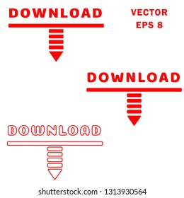 set of buttons download arrows for web design vector illustration
