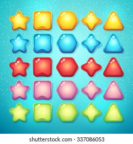 Set of buttons elements and symbols for web interface and computer games