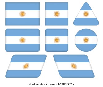 set of buttons with flag of Argentina