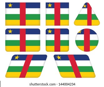 set of buttons with flag of Central African Republic