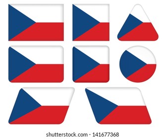 set of buttons with flag of Czech Republic