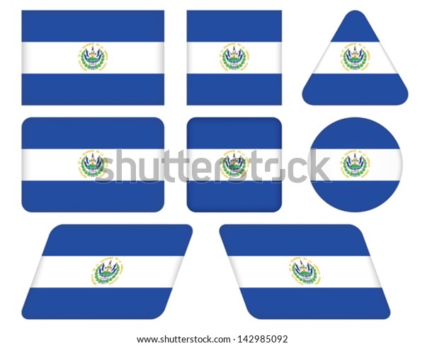 Set Buttons Flag El Salvador Stock Vector (Royalty Free) 142985092 ...
