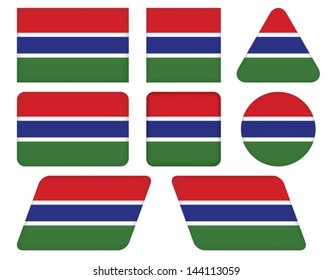 set of buttons with flag of Gambia