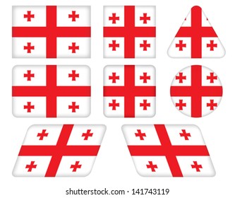 set of buttons with flag of Georgia