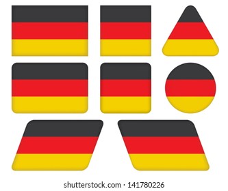 set of buttons with flag of Germany