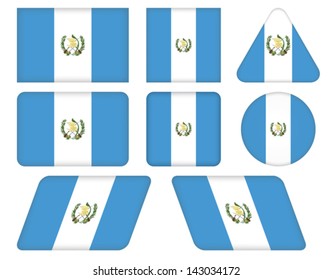 set of buttons with flag of Guatemala
