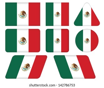 conjunto de botões com bandeira do México