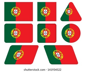 set of buttons with flag of Portugal