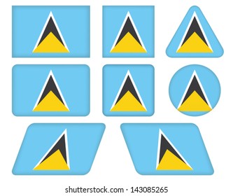 set of buttons with flag of Saint Lucia
